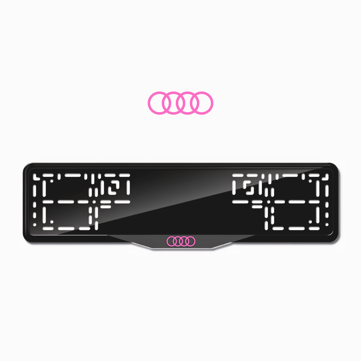 Cadres de plaque d'immatriculation Audi Logo - Rose - SATIN