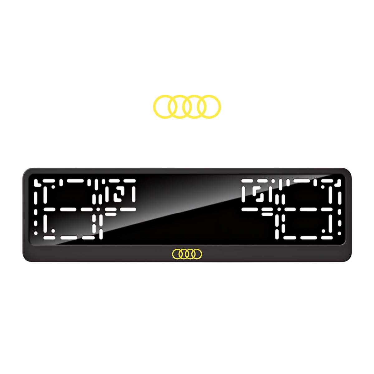 Cadres de plaque d'immatriculation Audi Logo - Jaune - CLASSIC