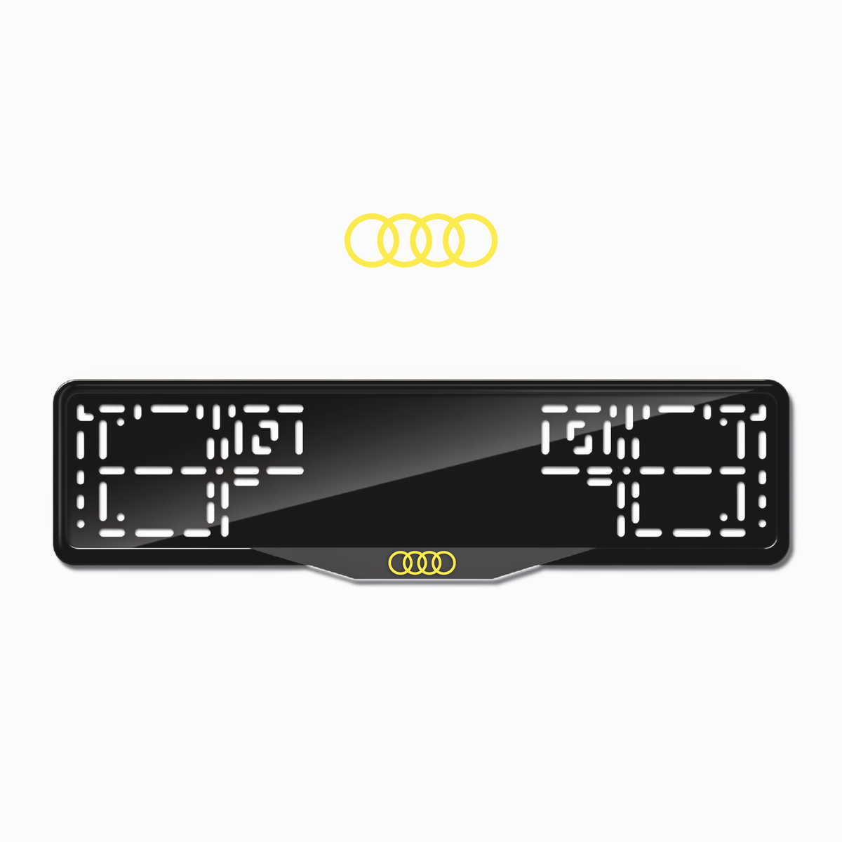 Cadres de plaque d'immatriculation Audi Logo - Jaune - SATIN