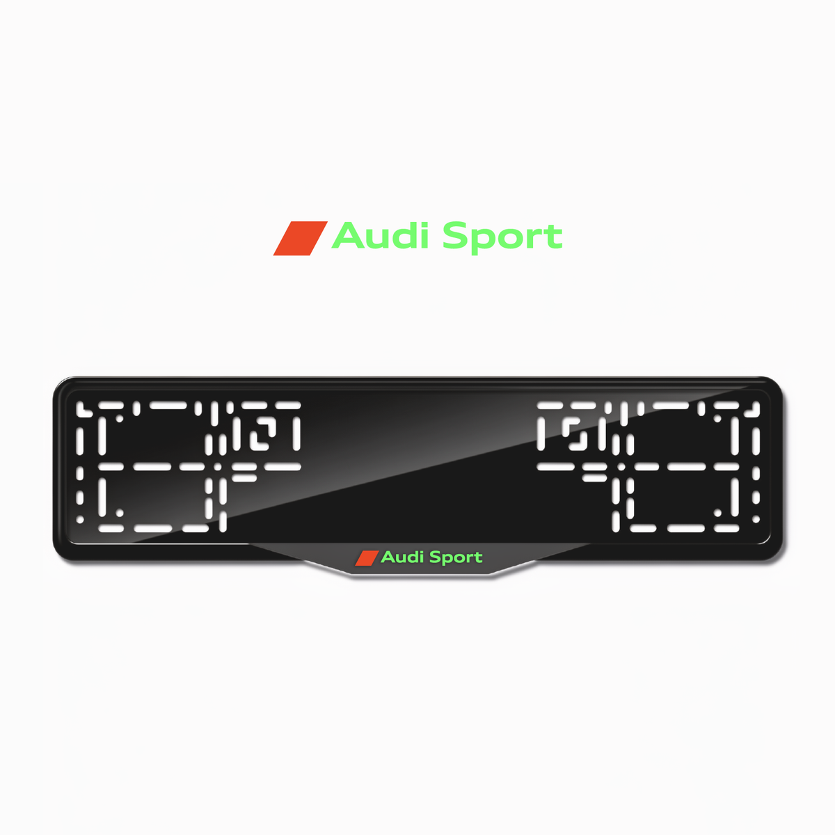 Cadres de plaque d'immatriculation Audi Sport - Vert néon - SATIN
