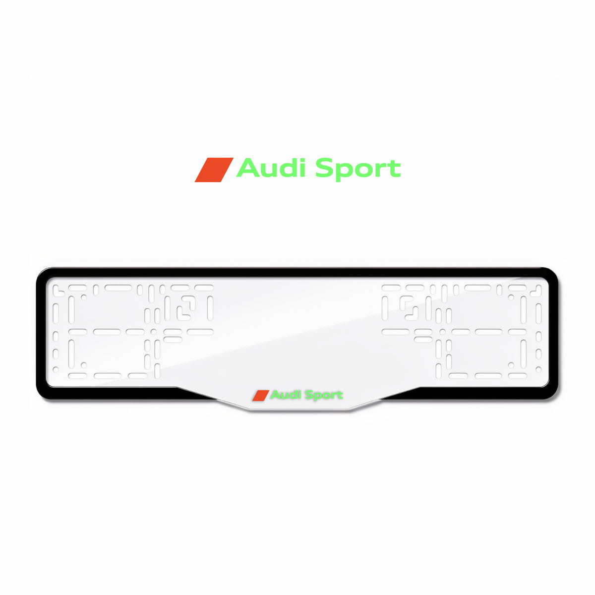 Cadres de plaque d'immatriculation Audi Sport - Vert néon - GLASS