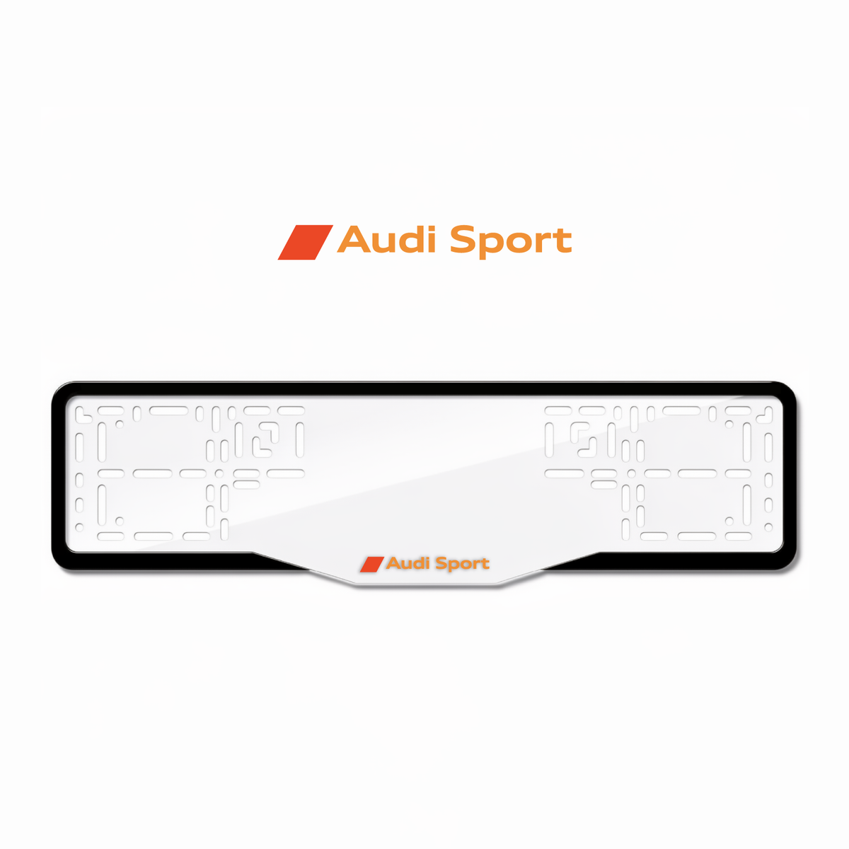 Cadres de plaque d'immatriculation Audi Sport - Orange Hermès - GLASS