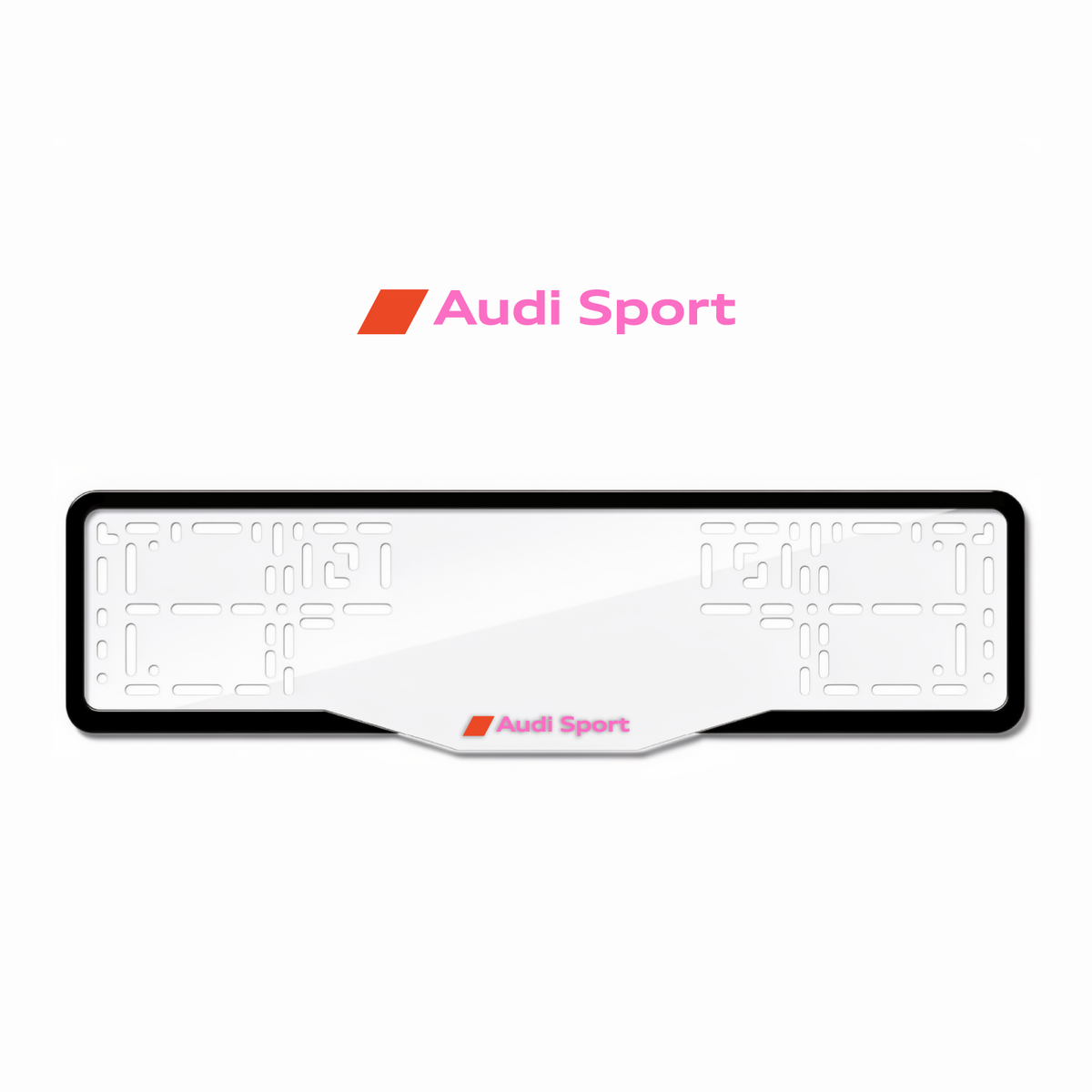Cadres de plaque d'immatriculation Audi Sport - Rose - GLASS