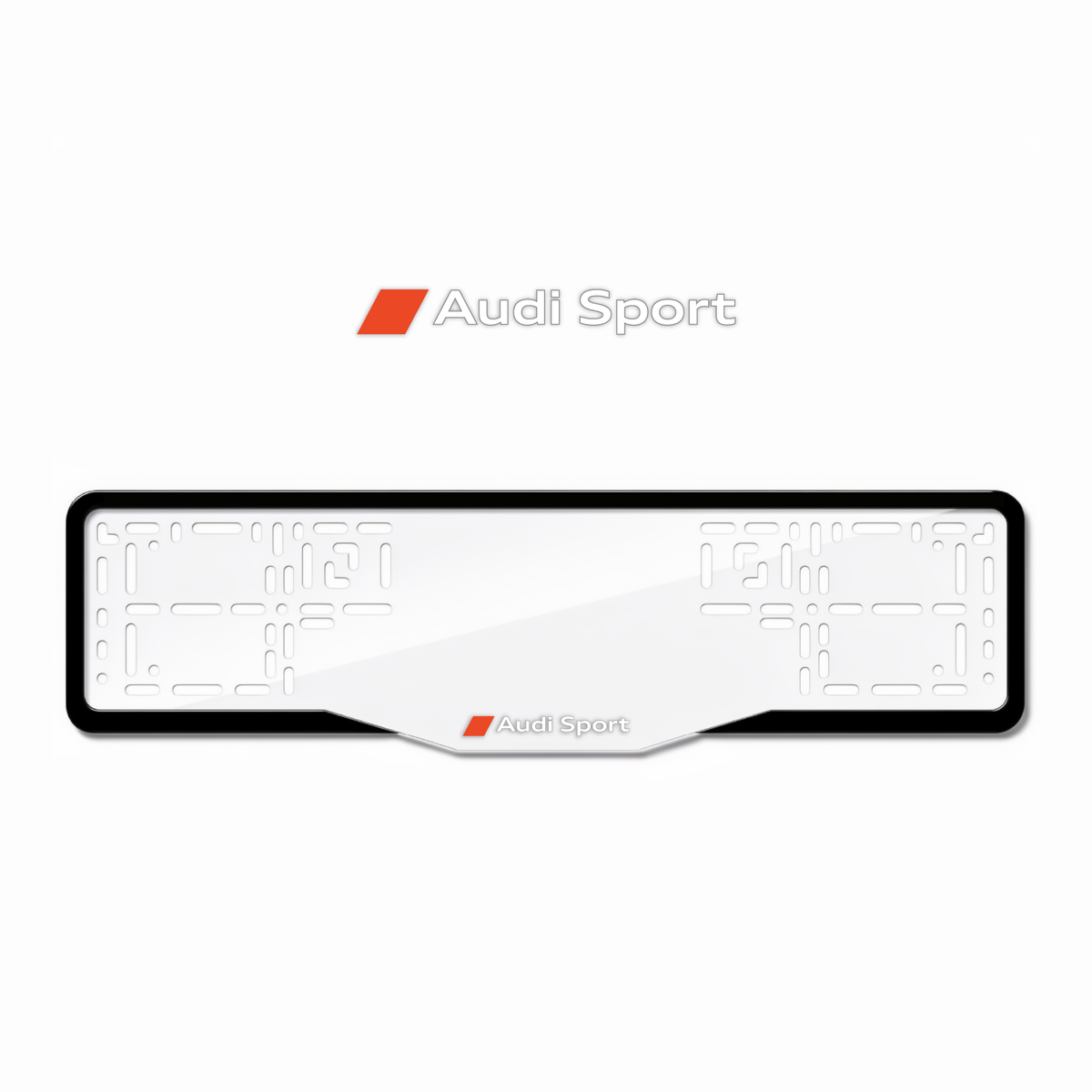 Cadres de plaque d'immatriculation Audi Sport - Blanc - GLASS
