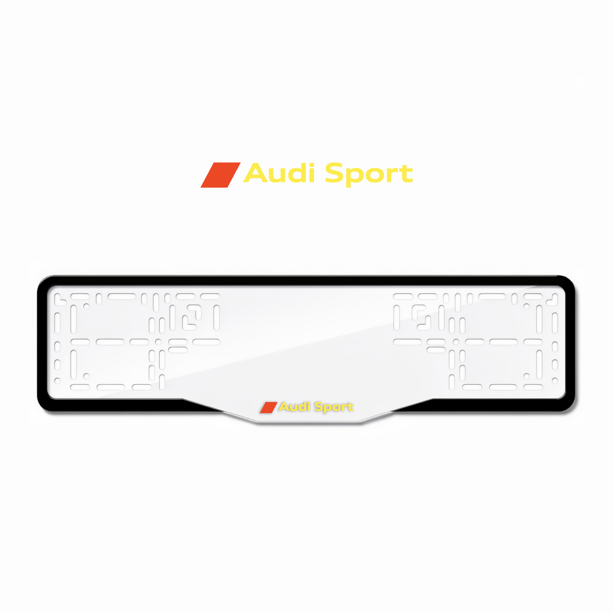 Cadres de plaque d'immatriculation Audi Sport - Jaune - GLASS