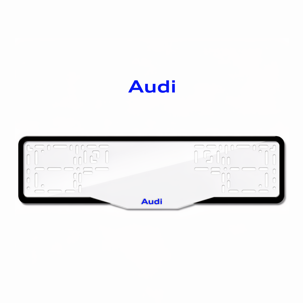 Cadres de plaque d'immatriculation Audi - Bleu - GLASS