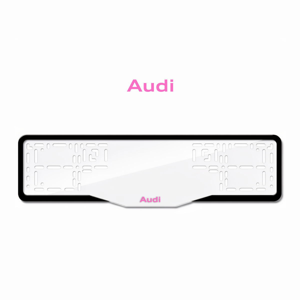 Cadres de plaque d'immatriculation Audi - Rose - GLASS