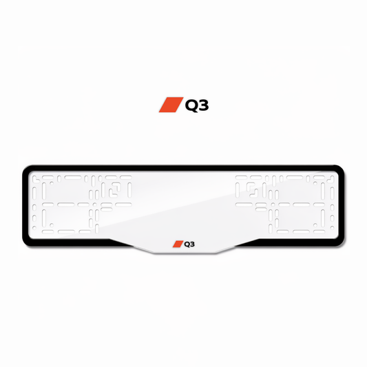 Cadres de plaque d'immatriculation Q3 - Noir - GLASS