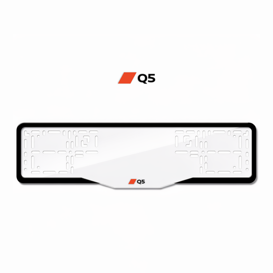 Cadres de plaque d'immatriculation Q5 - Noir - GLASS