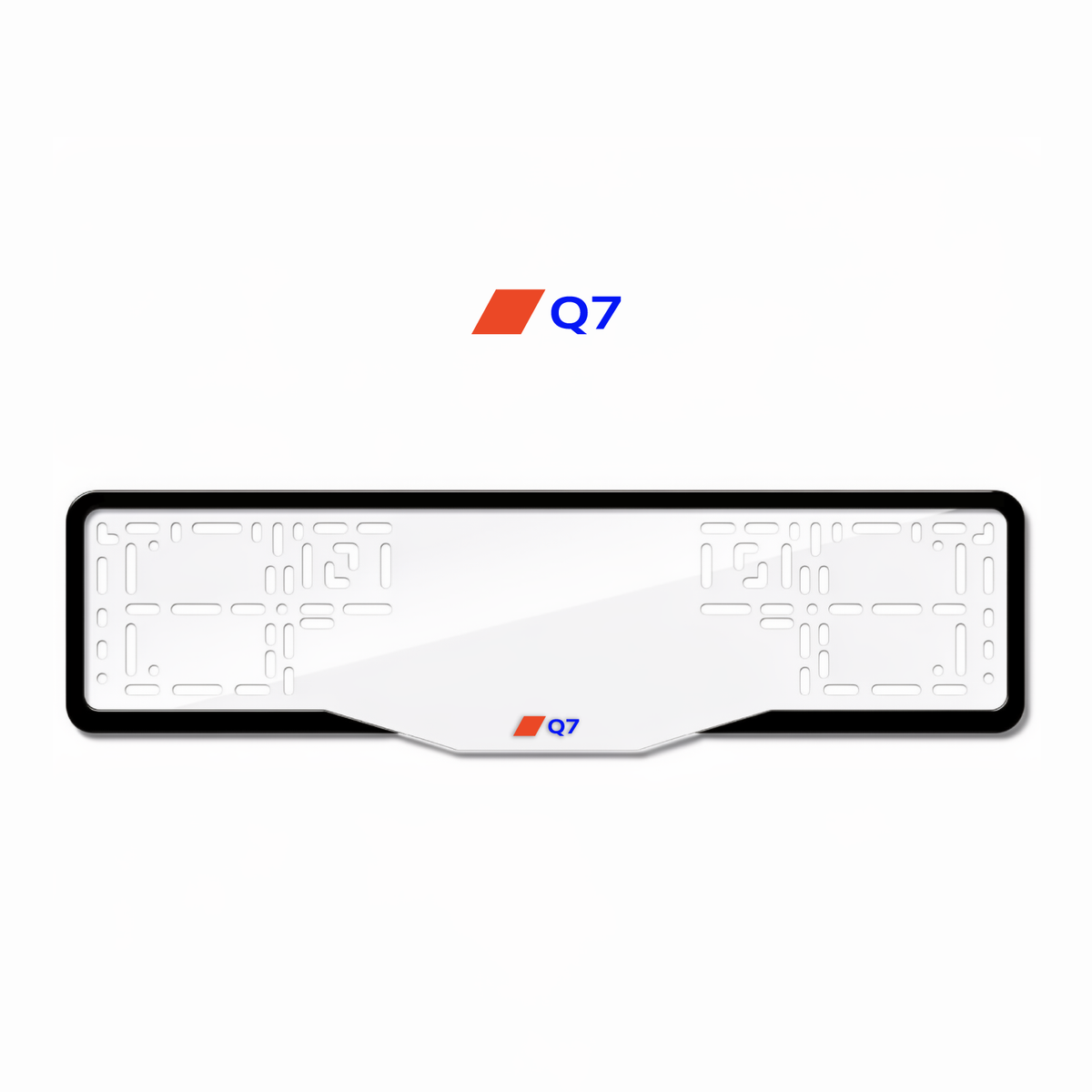 Cadres de plaque d'immatriculation Q7 - Bleu - GLASS