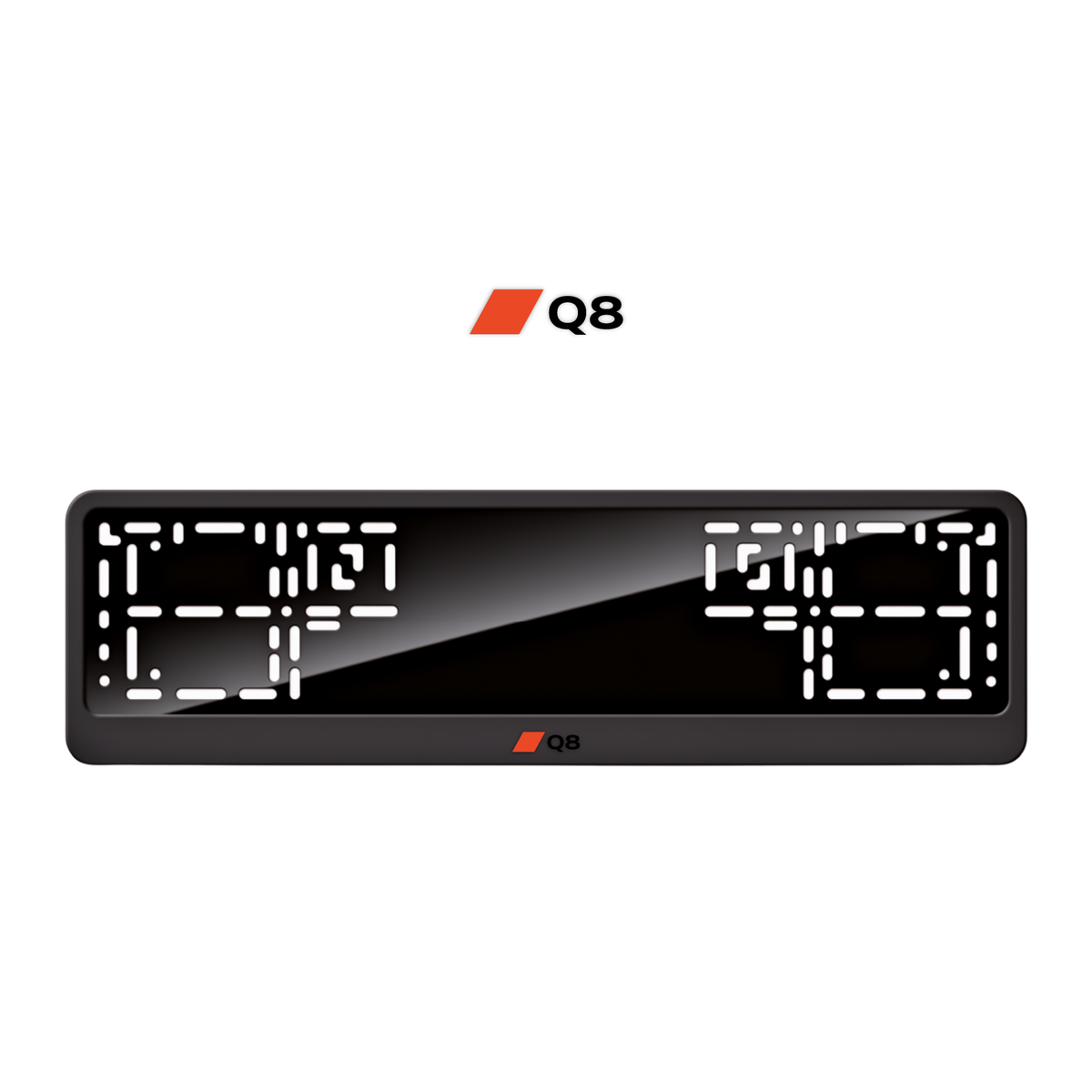 Cadres de plaque d'immatriculation Q8 - Noir - CLASSIC