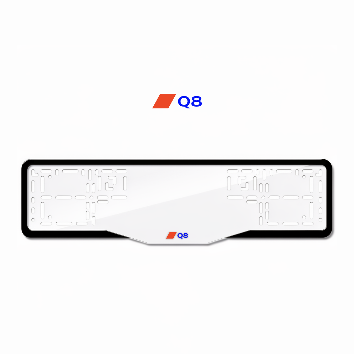 Cadres de plaque d'immatriculation Q8 - Bleu - GLASS