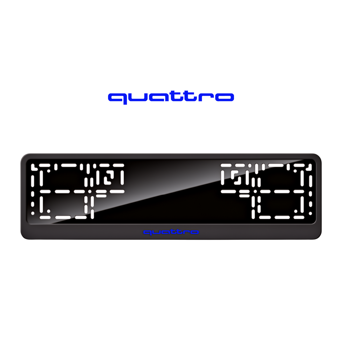 Cadres de plaque d'immatriculation quattro - Bleu - CLASSIC