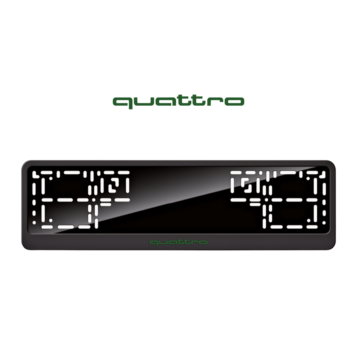 Cadres de plaque d'immatriculation quattro - Vert - CLASSIC