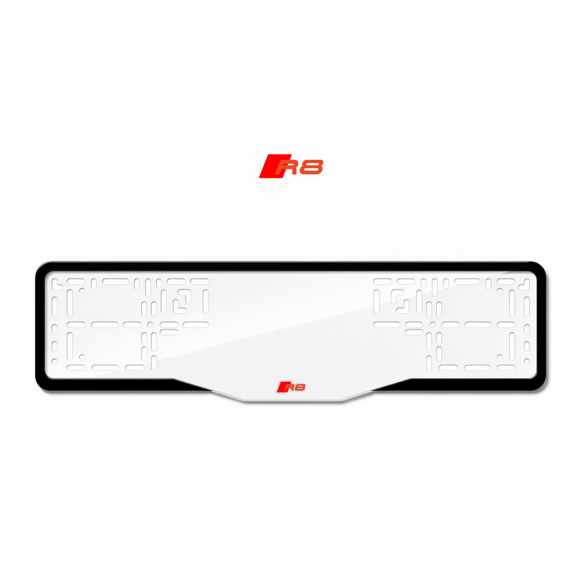 Cadres de plaque d'immatriculation R8 - Rouge - GLASS