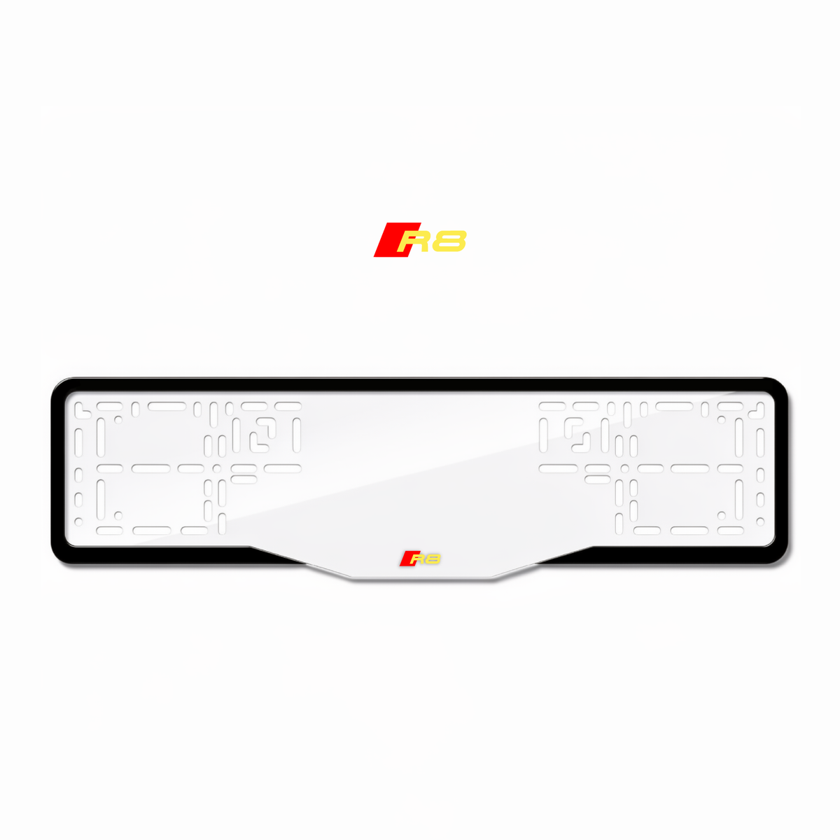 Cadres de plaque d'immatriculation R8 - Jaune - GLASS