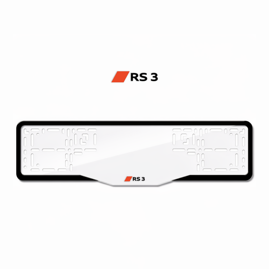 Cadres de plaque d'immatriculation RS 3 (nouveau logo) - Noir - GLASS
