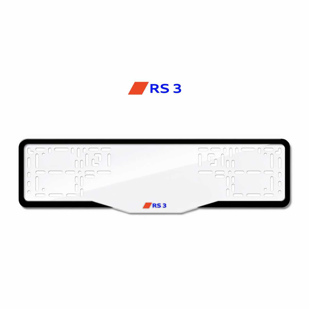 Cadres de plaque d'immatriculation RS 3 (nouveau logo) - Bleu - GLASS