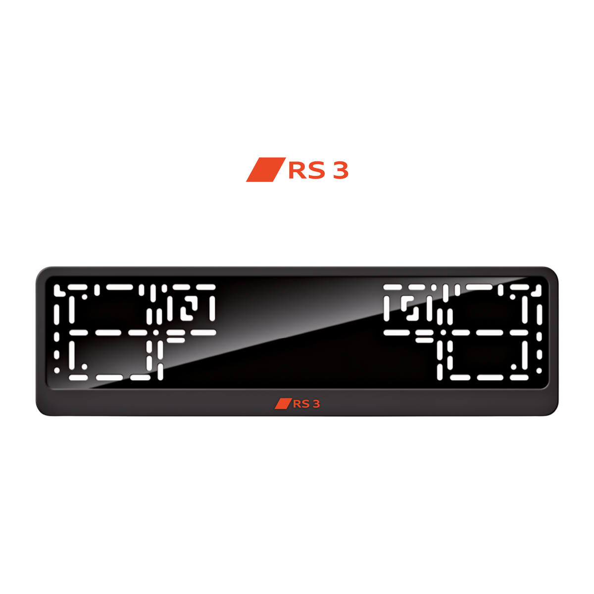 Cadres de plaque d'immatriculation RS 3 (nouveau logo) - Rouge - CLASSIC
