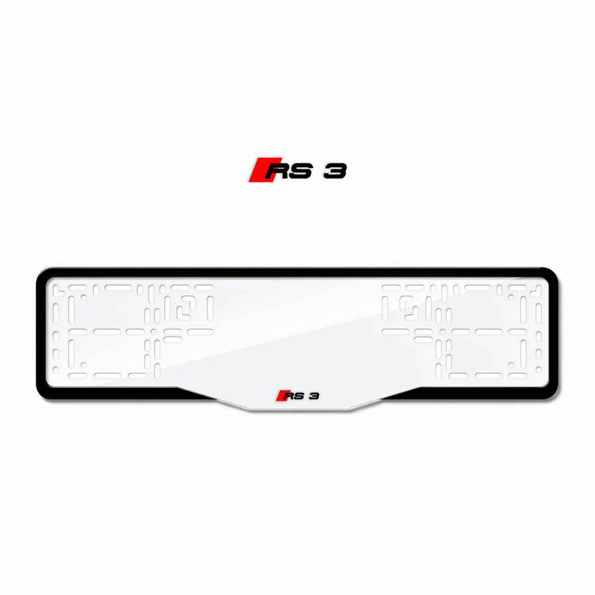 Cadres de plaque d'immatriculation RS 3 - Noir - GLASS