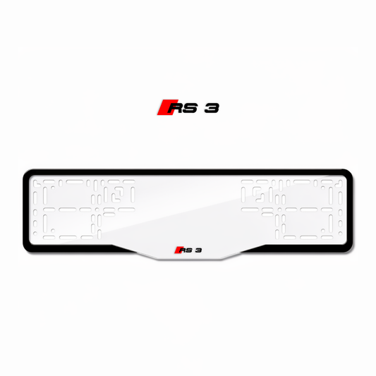 Cadres de plaque d'immatriculation RS 3 - Noir - GLASS