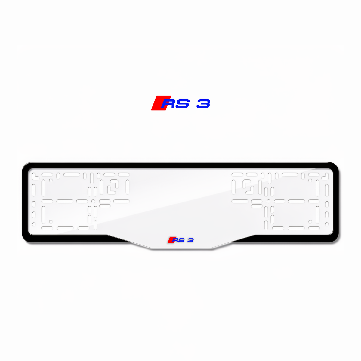 Cadres de plaque d'immatriculation RS 3 - Bleu - GLASS