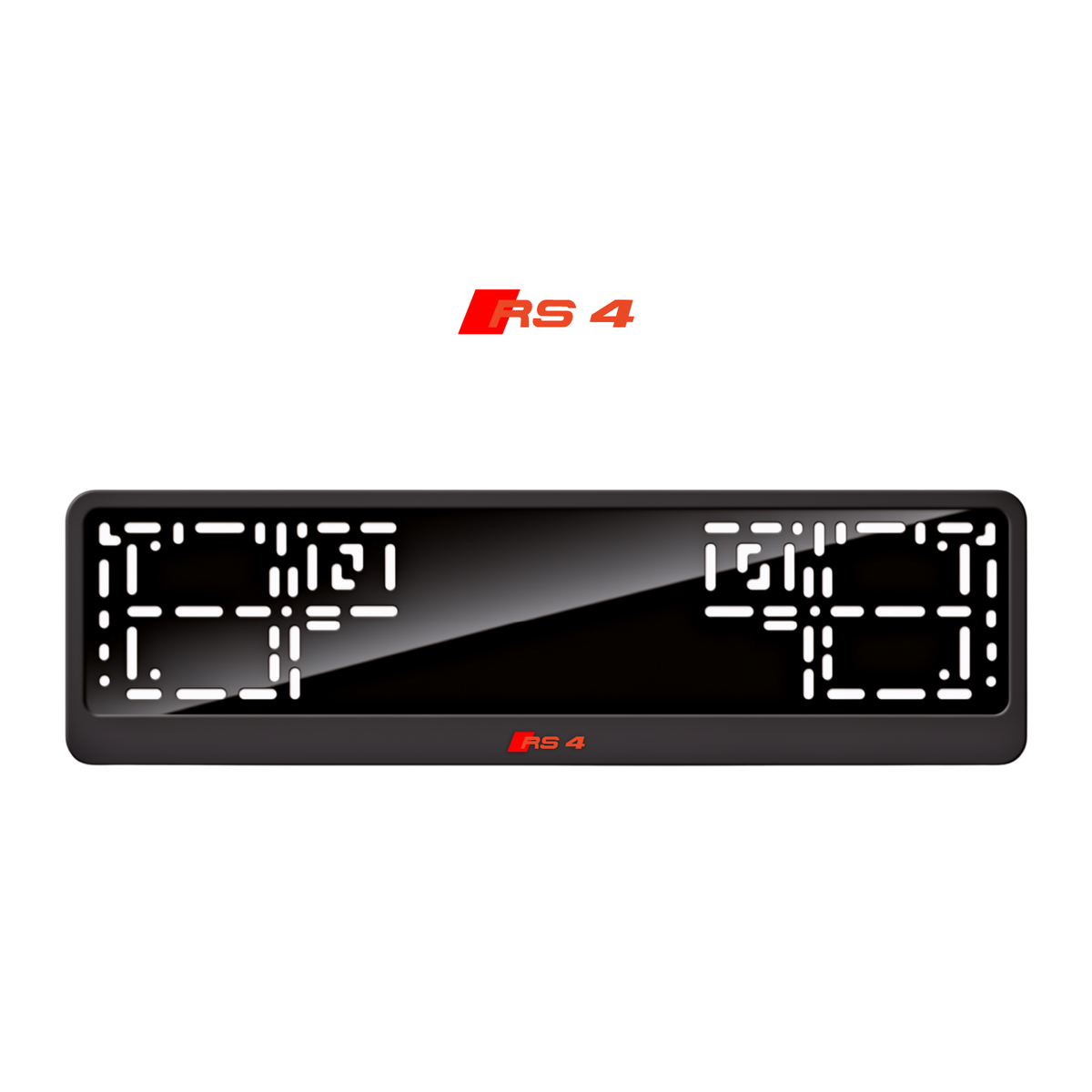 Cadres de plaque d'immatriculation RS 4 - Rouge - CLASSIC
