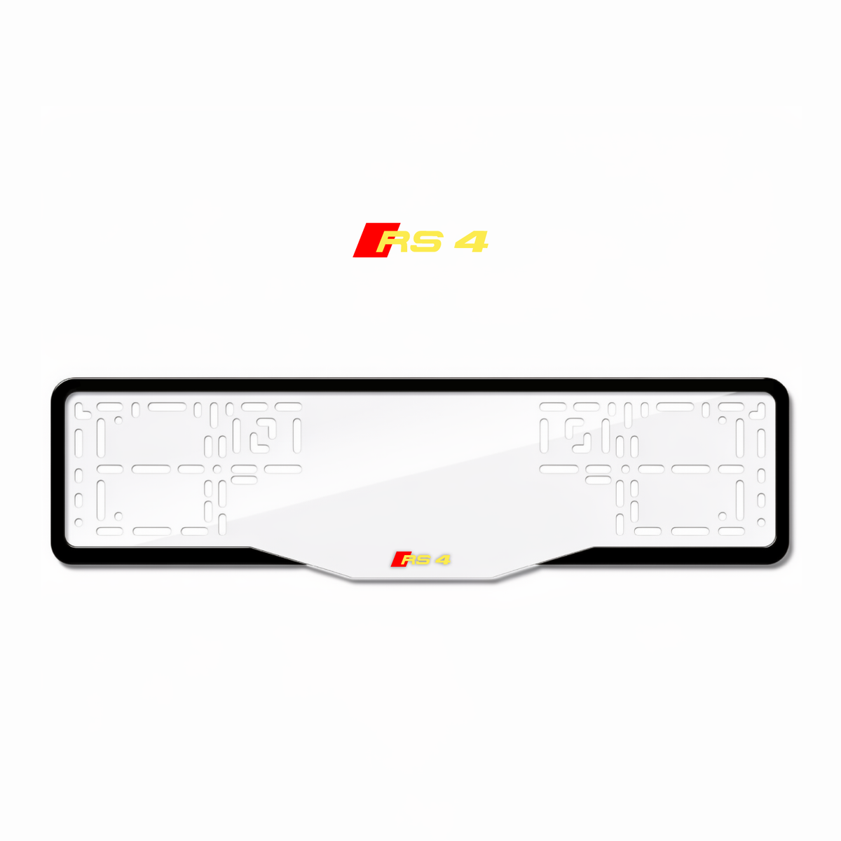 Cadres de plaque d'immatriculation RS 4 - Jaune - GLASS