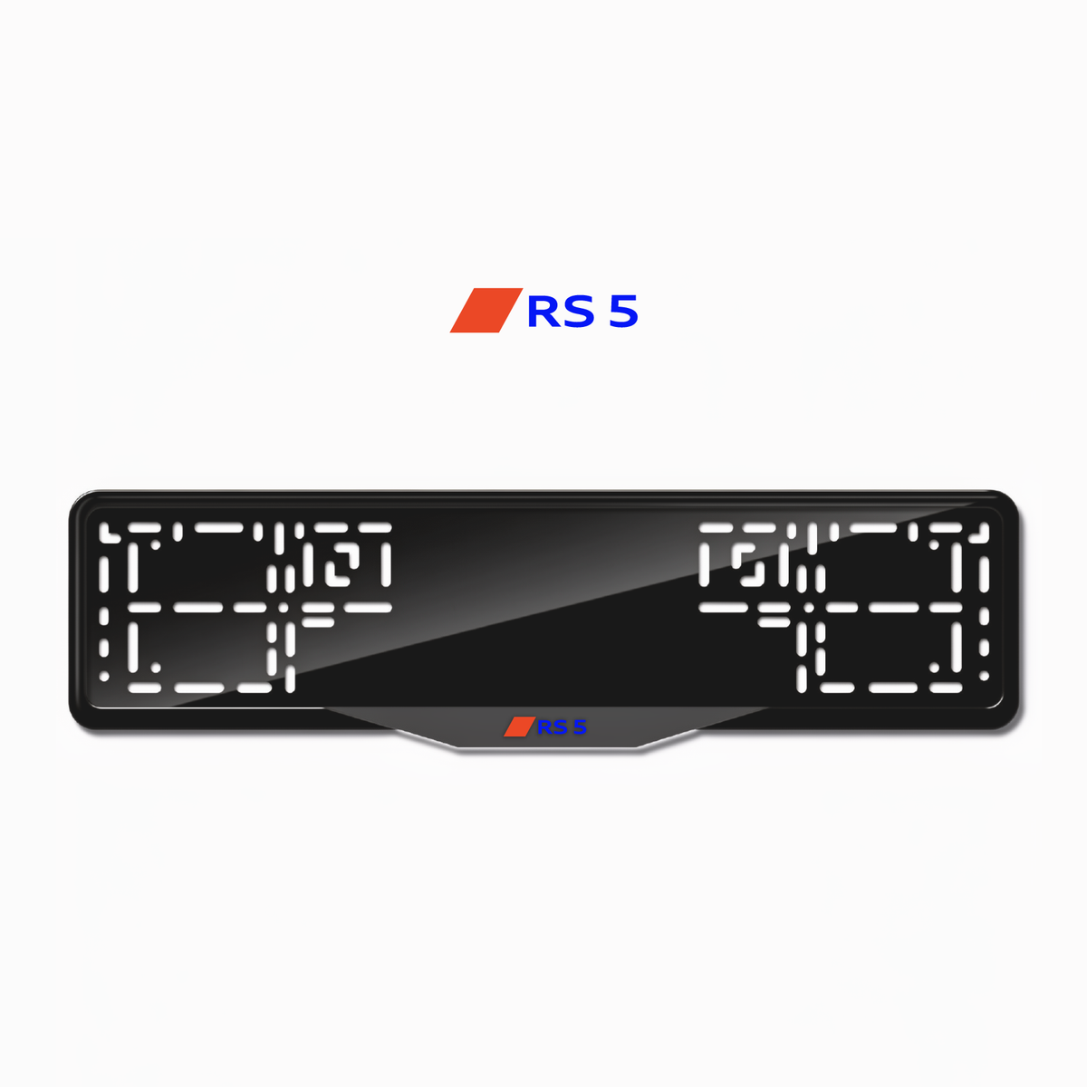 Cadres de plaque d'immatriculation RS 5 - Bleu - SATIN