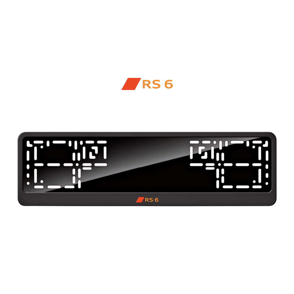 Cadres de plaque d'immatriculation RS 6 (nouveau logo) - Orange Hermès - CLASSIC