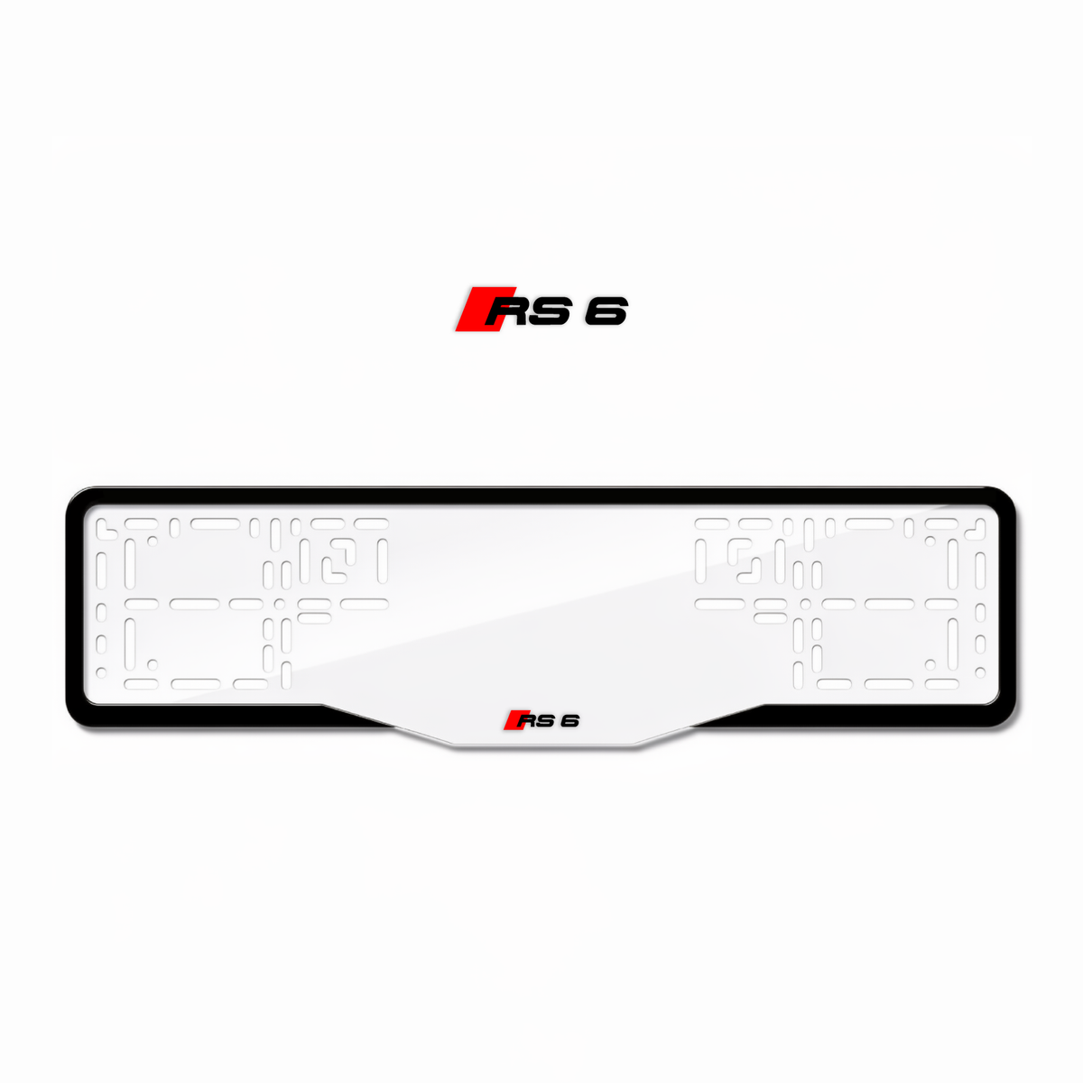 Cadres de plaque d'immatriculation RS 6 - Noir - GLASS