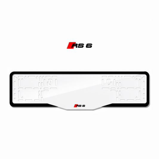Cadres de plaque d'immatriculation RS 6 - Noir - GLASS