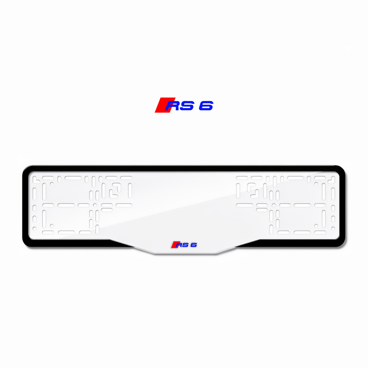 Cadres de plaque d'immatriculation RS 6 - Bleu - GLASS