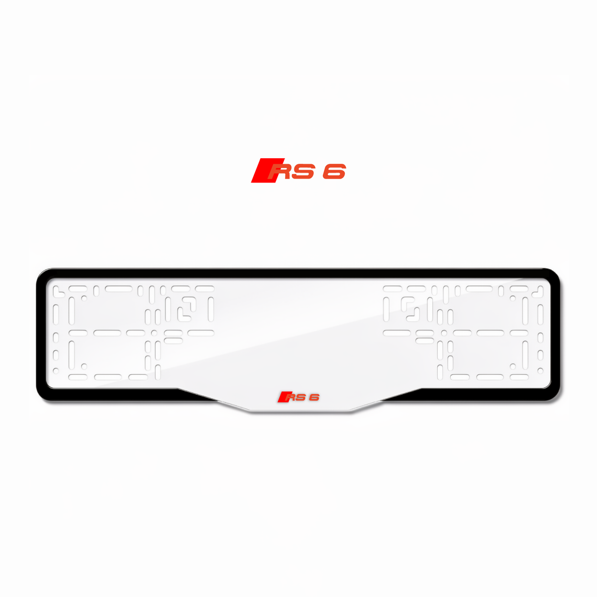 Cadres de plaque d'immatriculation RS 6 - Rouge - GLASS