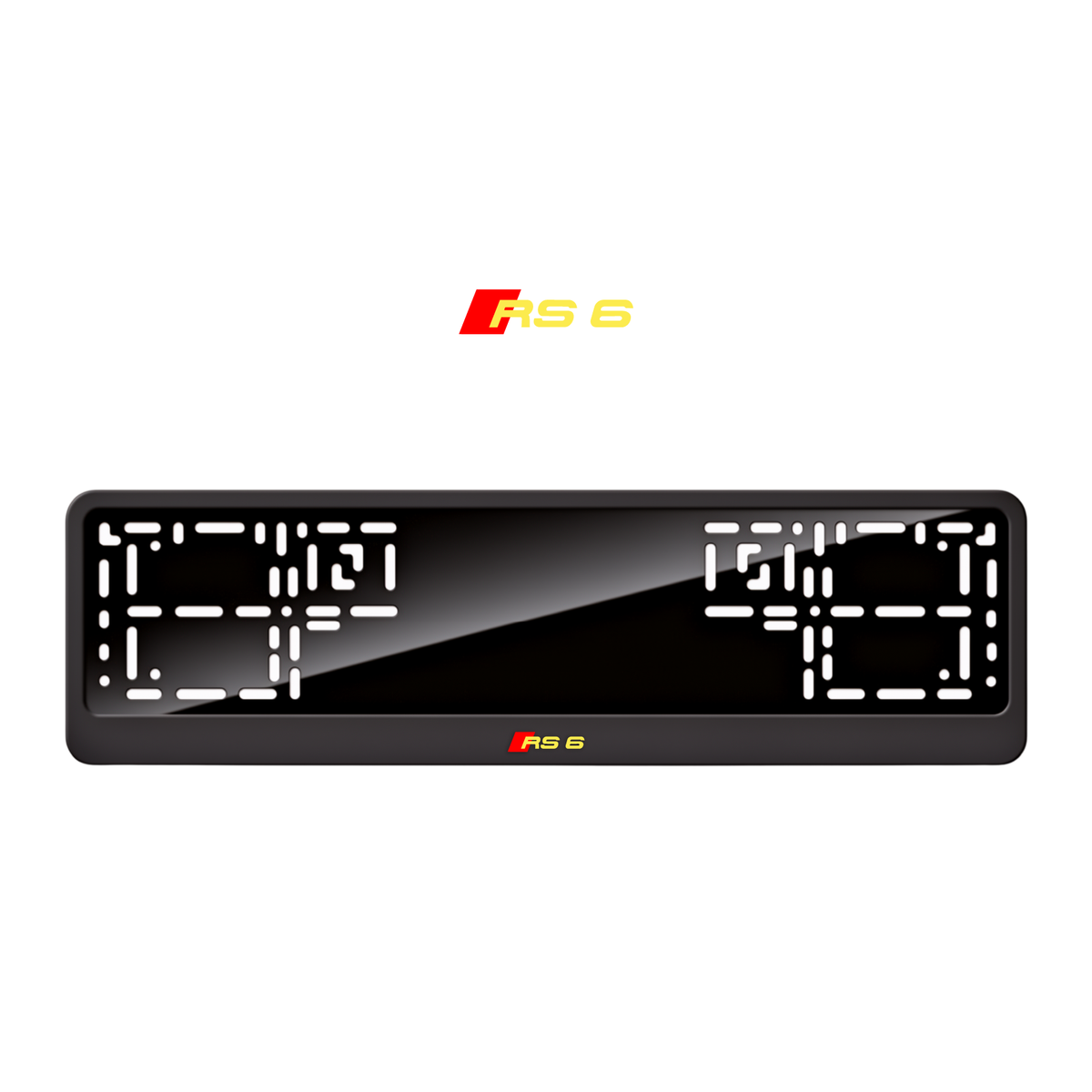 Cadres de plaque d'immatriculation RS 6 - Jaune - CLASSIC