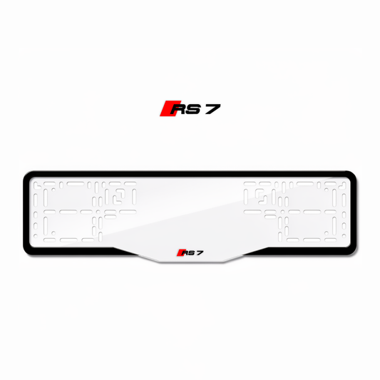 Cadres de plaque d'immatriculation RS 7 - Noir - GLASS