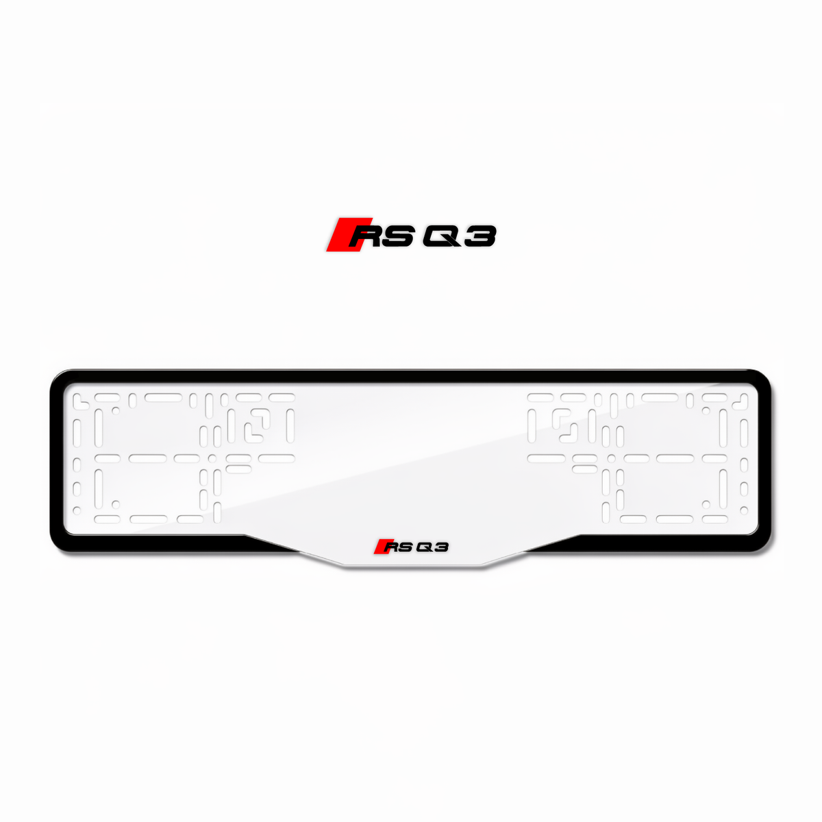 Cadres de plaque d'immatriculation RS Q3 - Noir - GLASS