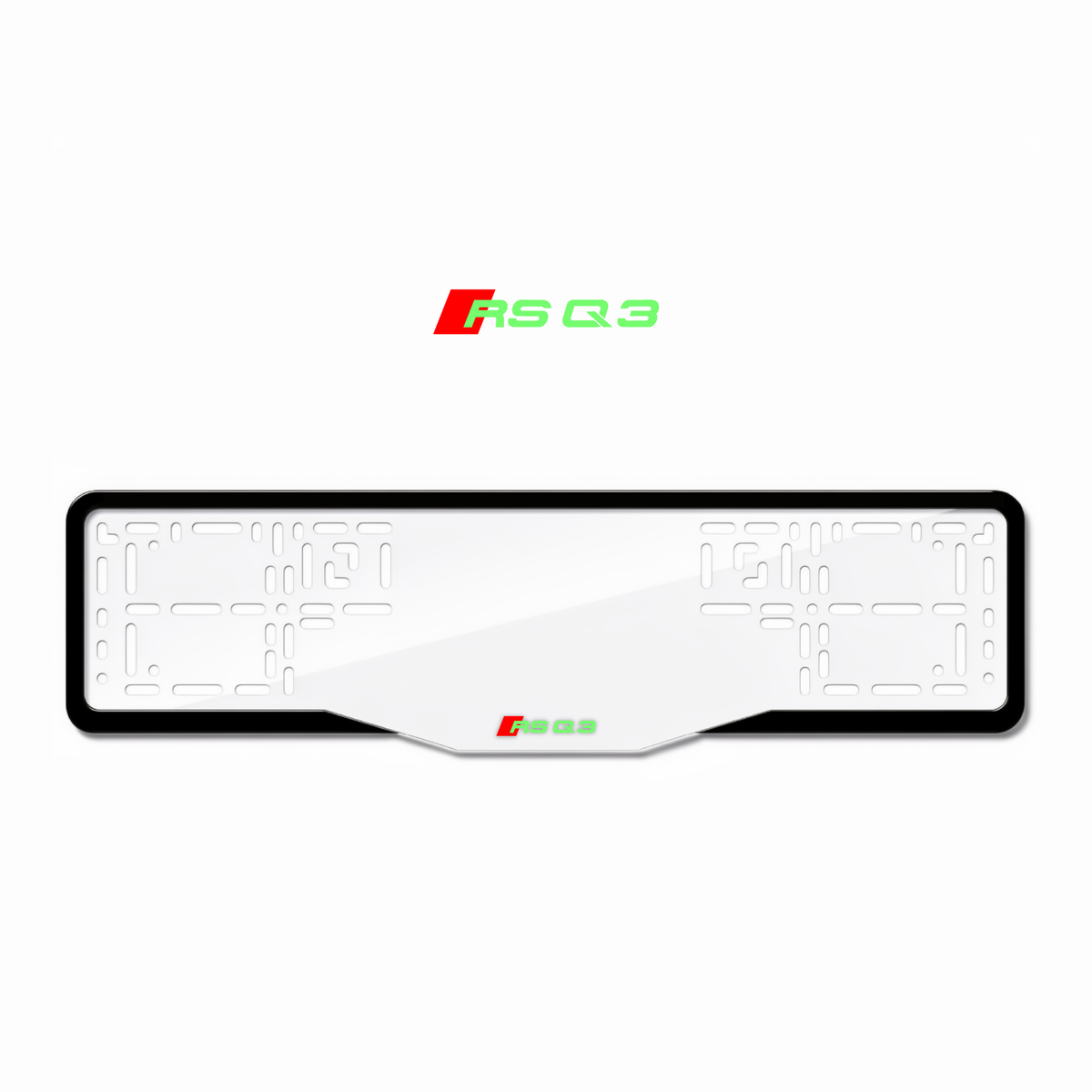 Cadres de plaque d'immatriculation RS Q3 - Vert néon - GLASS