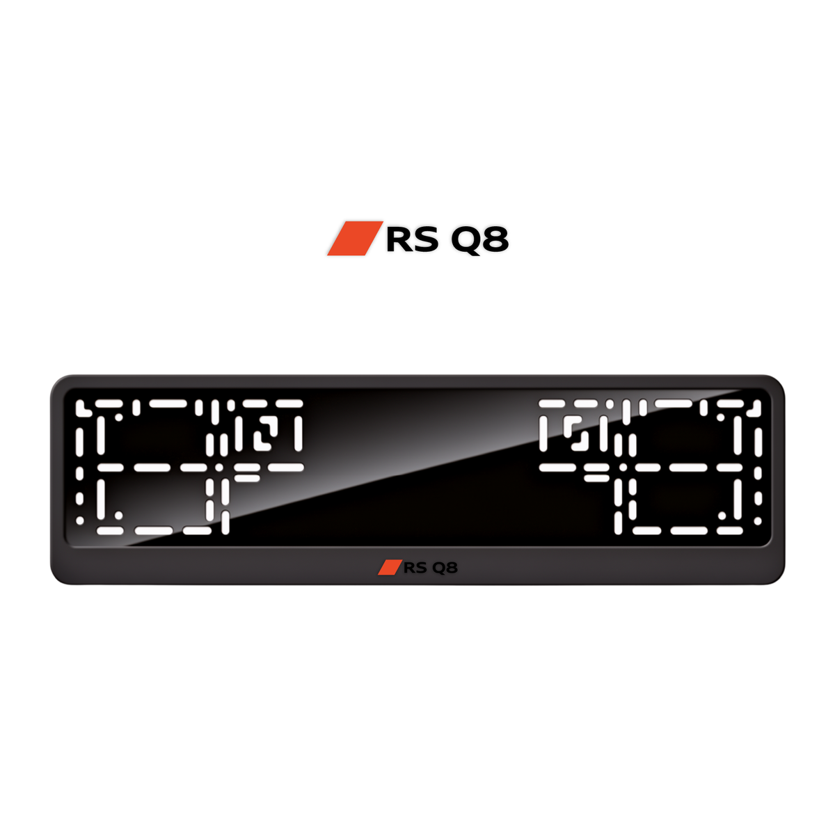 Cadres de plaque d'immatriculation RS Q8 (nouveau logo) - Noir - CLASSIC