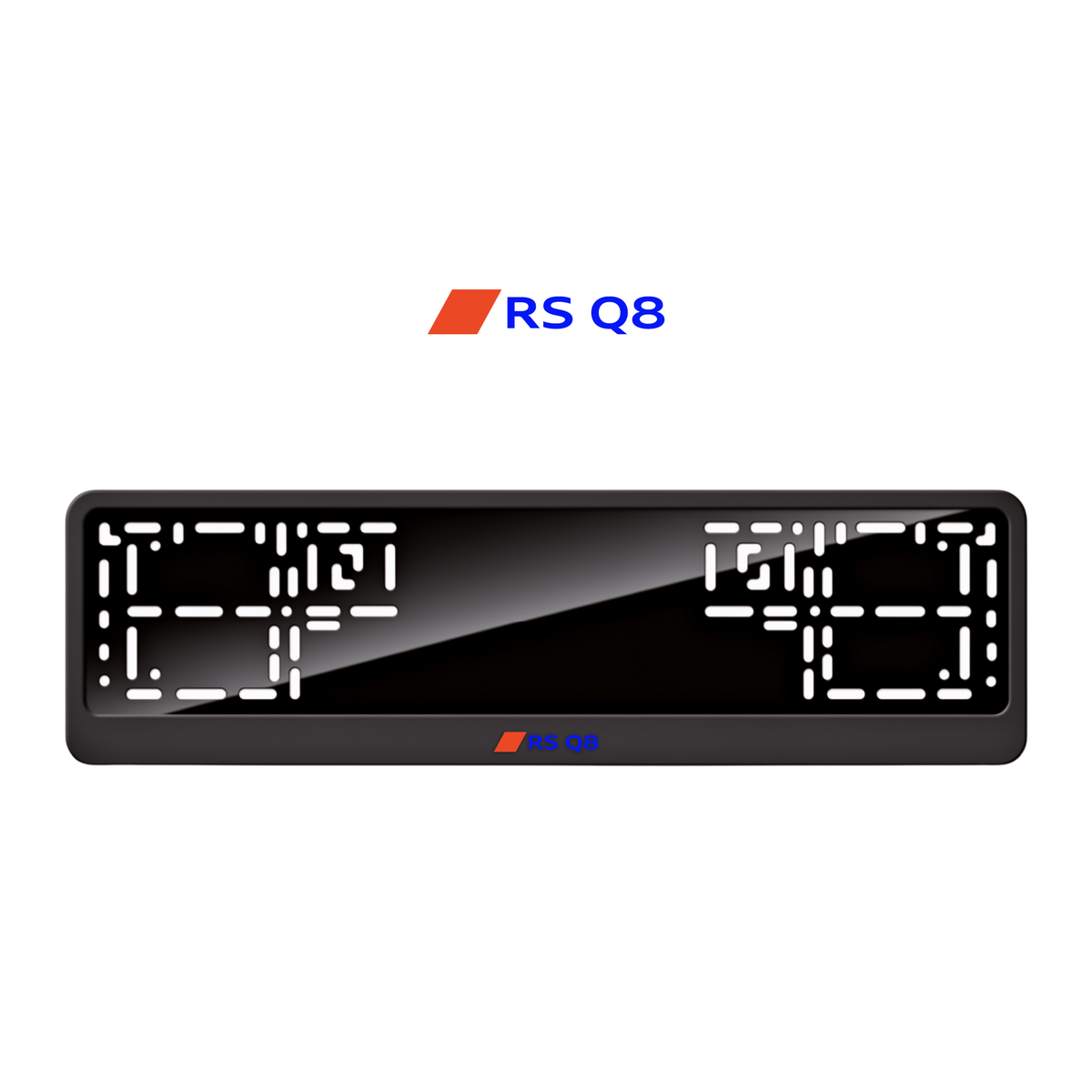 Cadres de plaque d'immatriculation RS Q8 (nouveau logo) - Bleu - CLASSIC