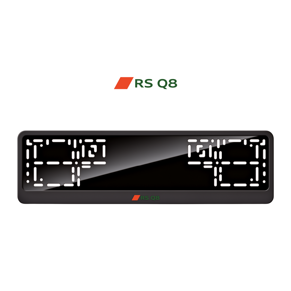 Cadres de plaque d'immatriculation RS Q8 (nouveau logo) - Vert - CLASSIC