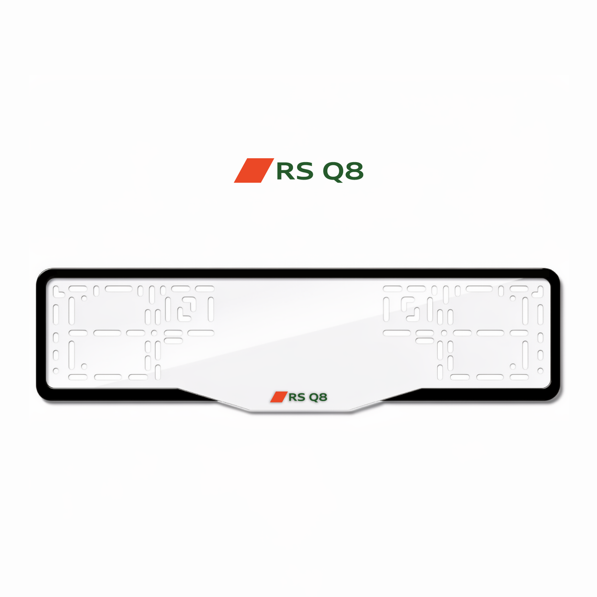 Cadres de plaque d'immatriculation RS Q8 (nouveau logo) - Vert - GLASS