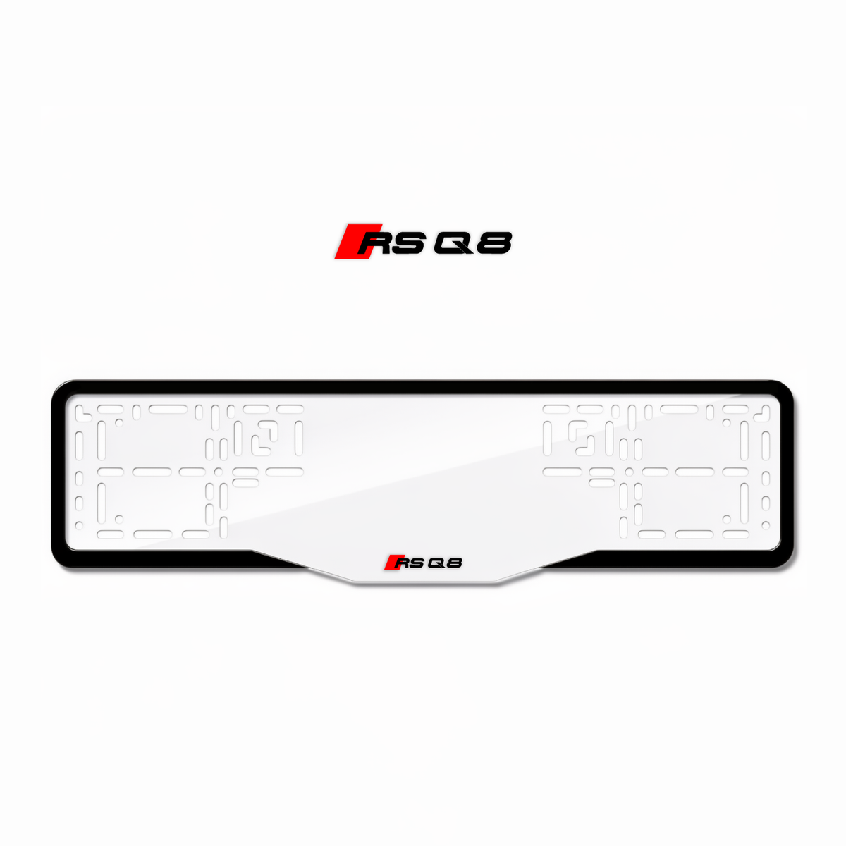 Cadres de plaque d'immatriculation RS Q8 - Noir - GLASS