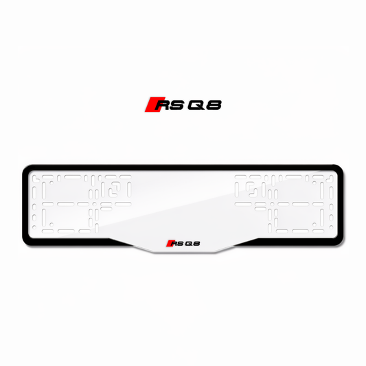 Cadres de plaque d'immatriculation RS Q8 - Noir - GLASS