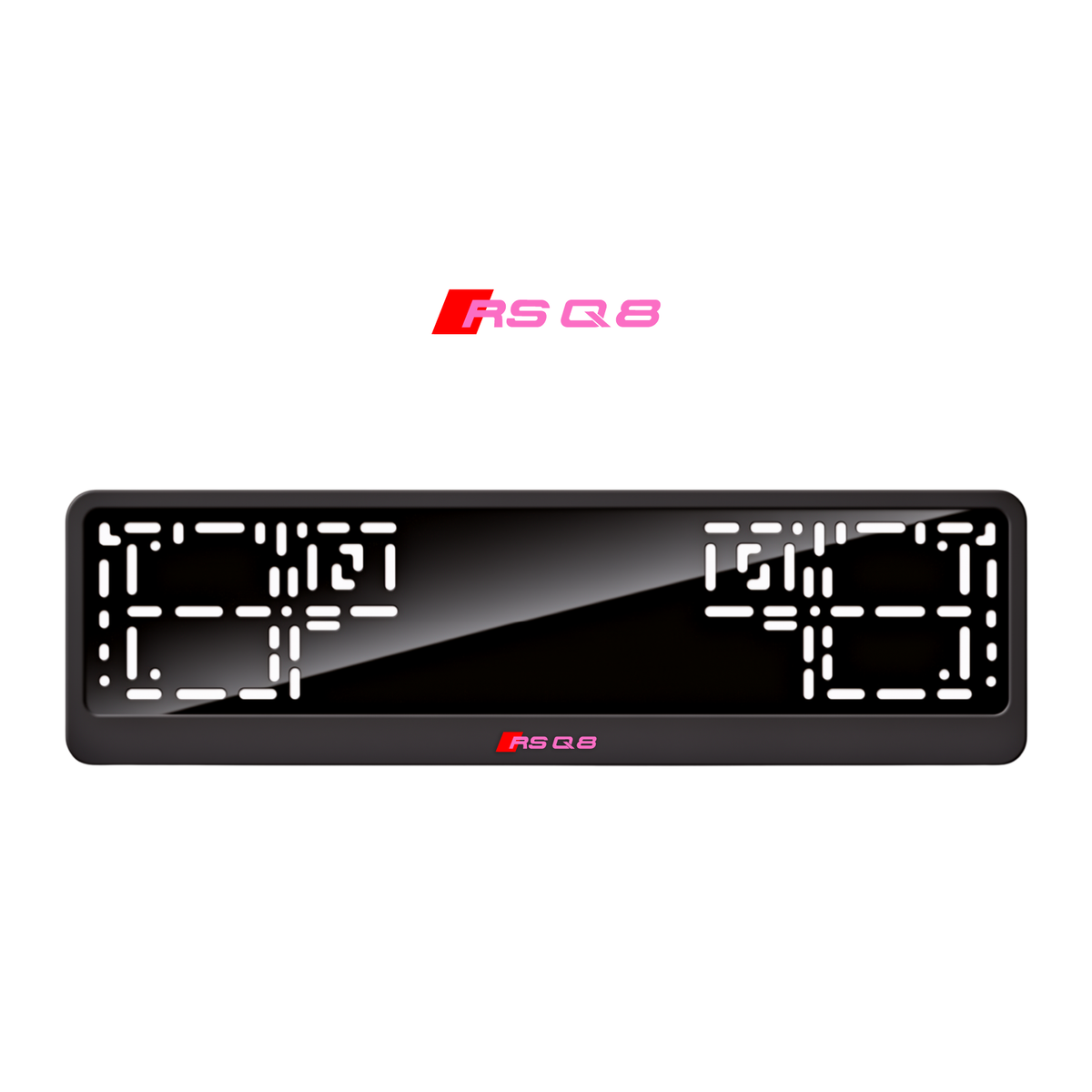 Cadres de plaque d'immatriculation RS Q8 - Rose - CLASSIC