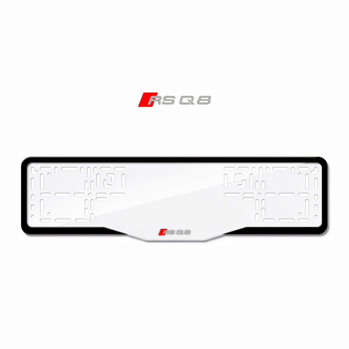 Cadres de plaque d'immatriculation RS Q8 - Gris - GLASS