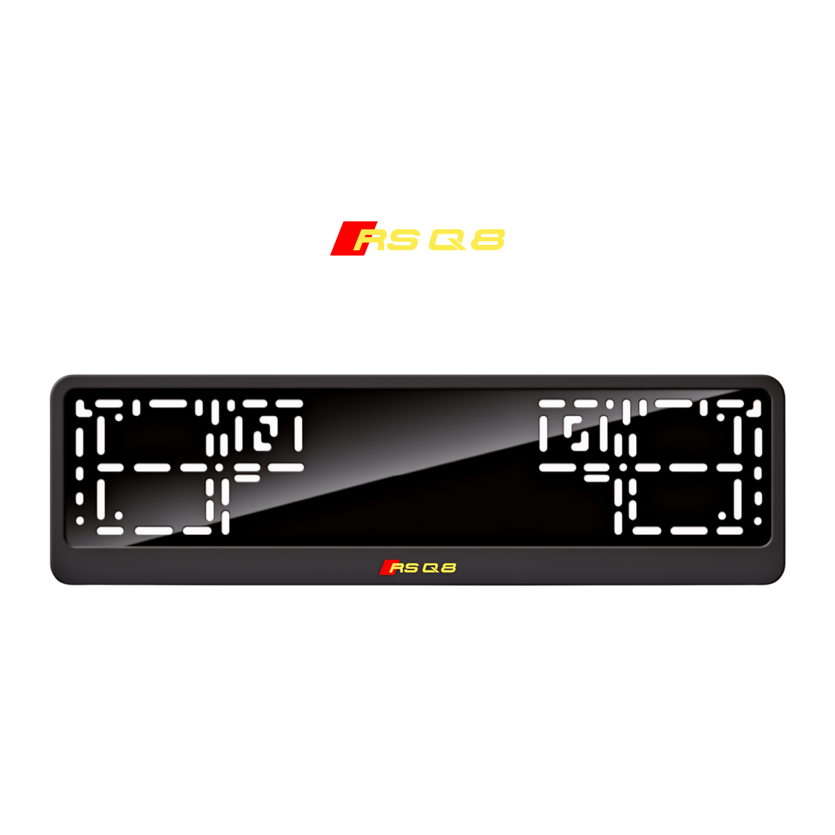 Cadres de plaque d'immatriculation RS Q8 - Jaune - CLASSIC