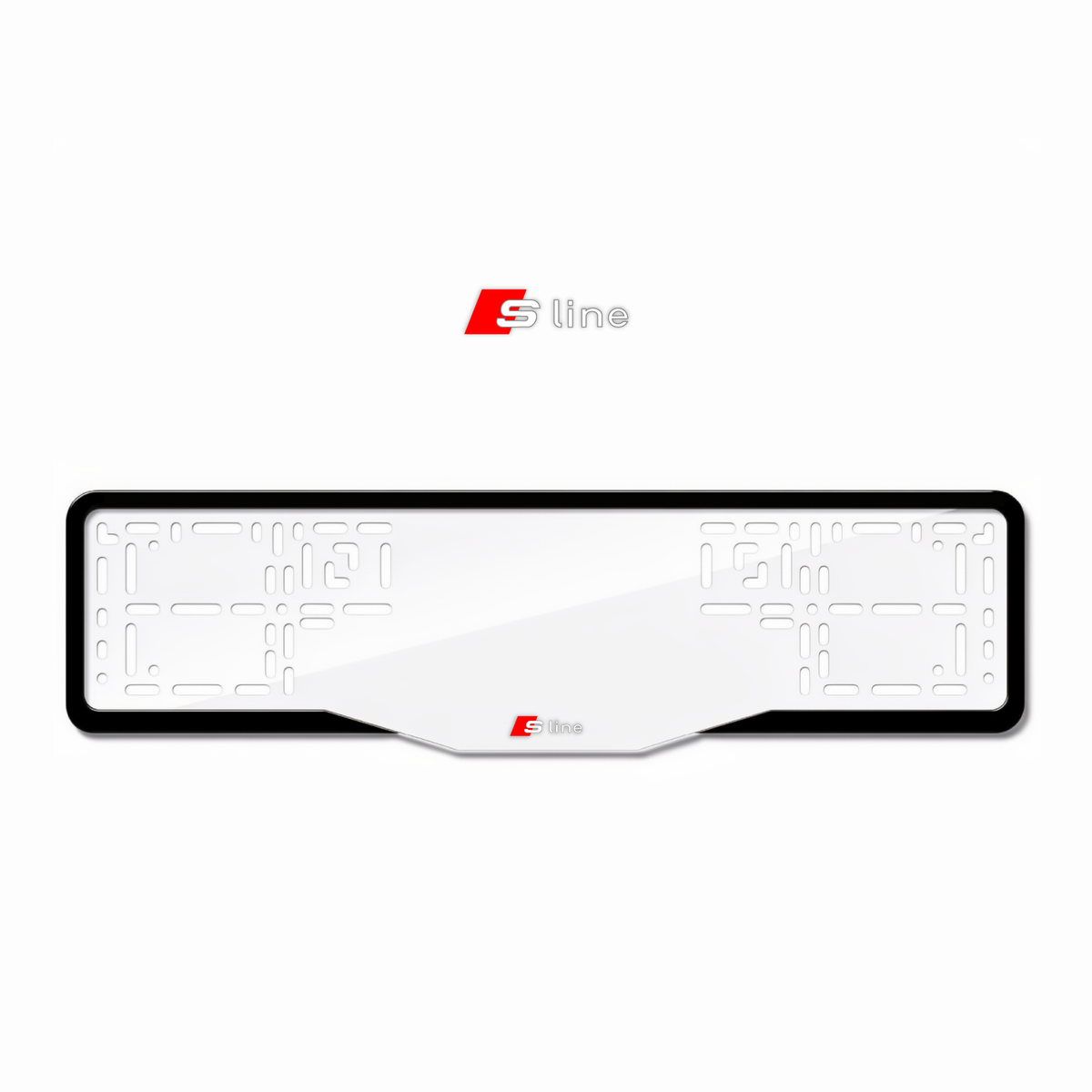 Cadres de plaque d'immatriculation S line - Blanc - GLASS