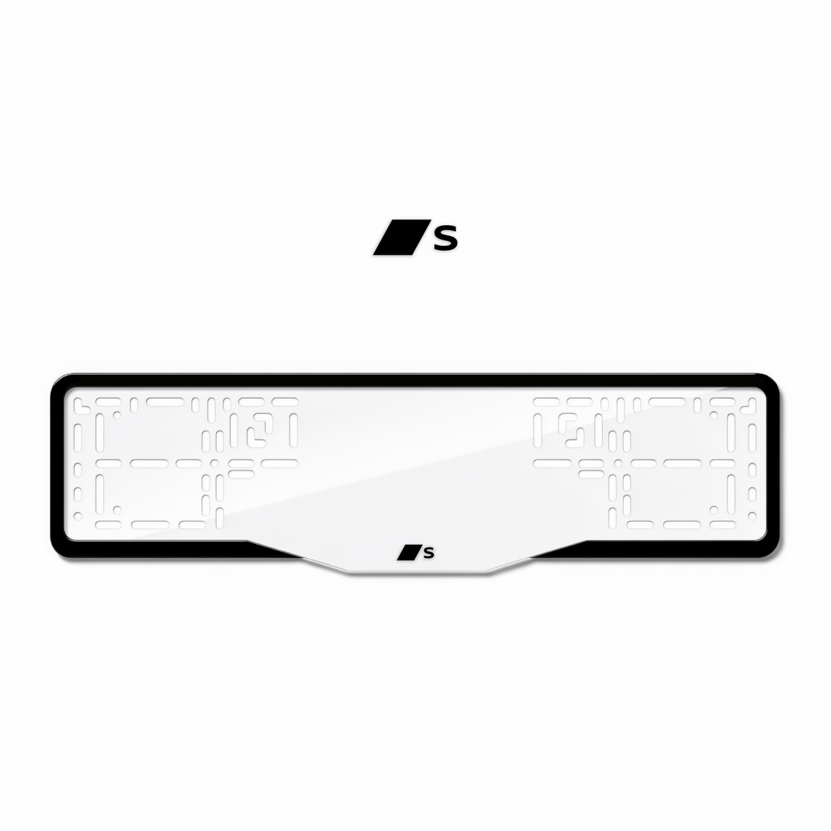 Cadres de plaque d'immatriculation S line (nouveau logo) - Noir - GLASS