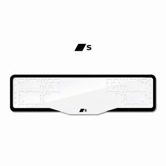 Cadres de plaque d'immatriculation S line (nouveau logo) - Noir - GLASS
